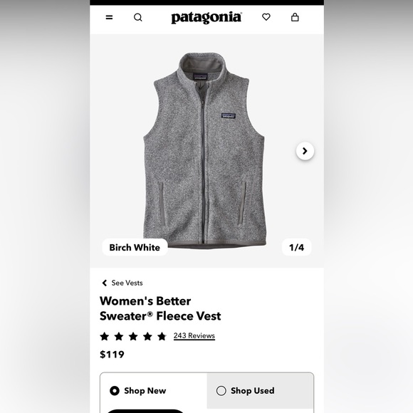 Patagonia Better Sweater Vest Sz Small - Picture 5 of 6